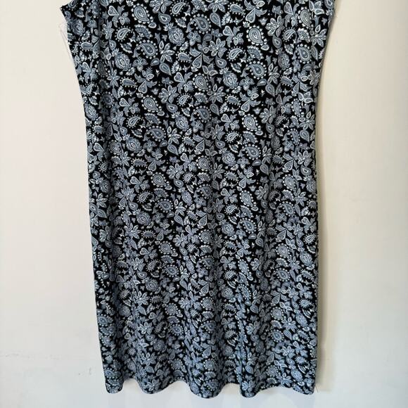 NWT Michael Kors Paisley Boho Soft Stretch Mini V-neck Sleeveless Dress XS Blue - Picture 4 of 11